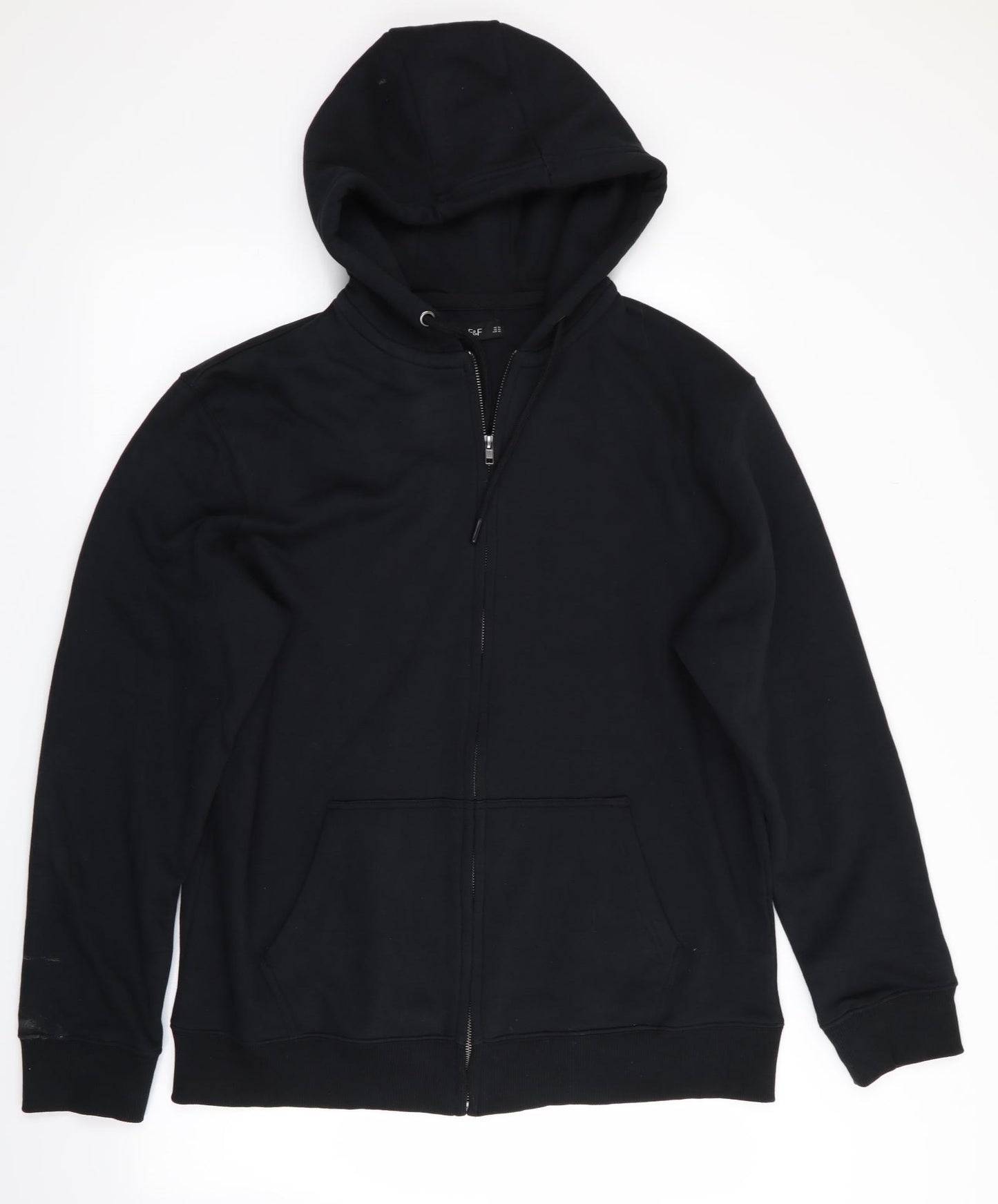 Florence and Fred Mens Black   Full Zip Hoodie Size XL