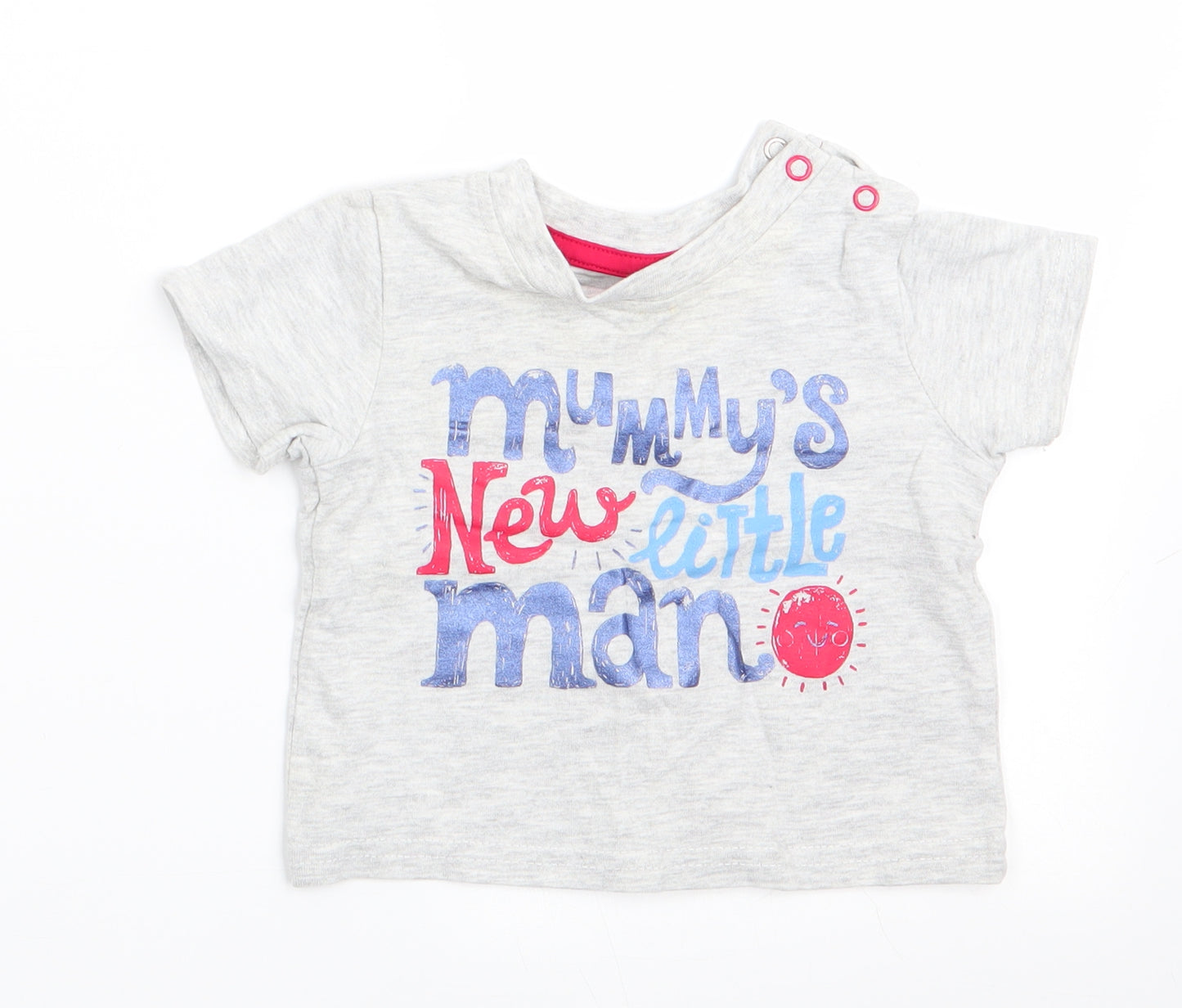 George Boys Grey   Basic T-Shirt Size 3-6 Months  - Mummy's New Little Helper