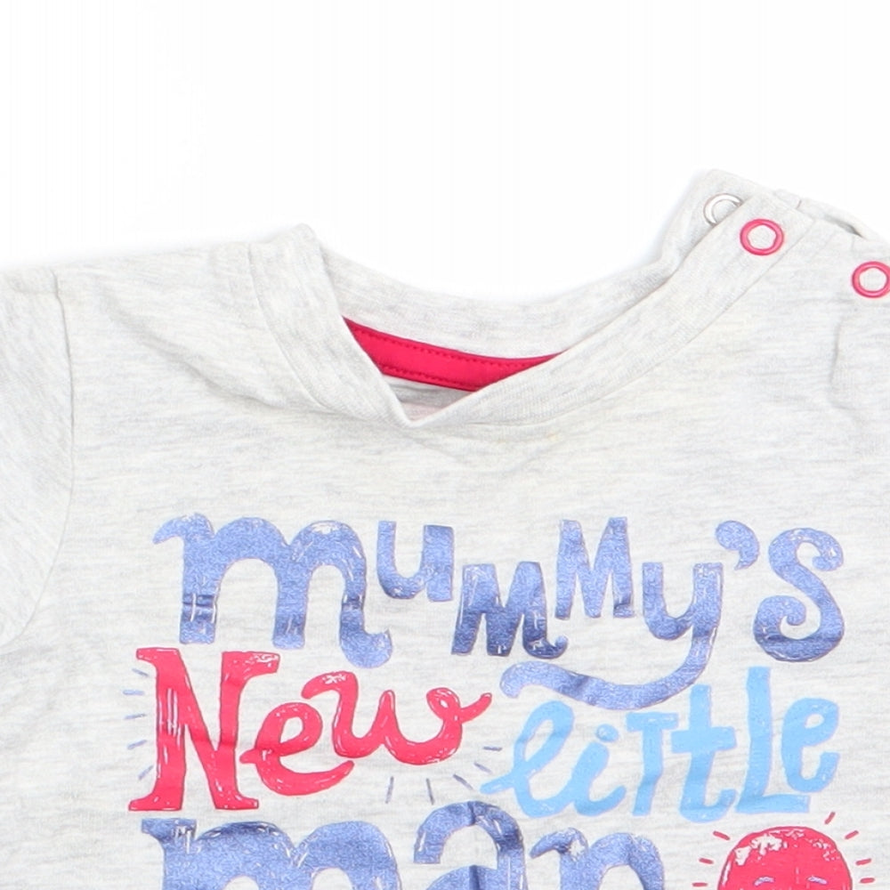 George Boys Grey   Basic T-Shirt Size 3-6 Months  - Mummy's New Little Helper