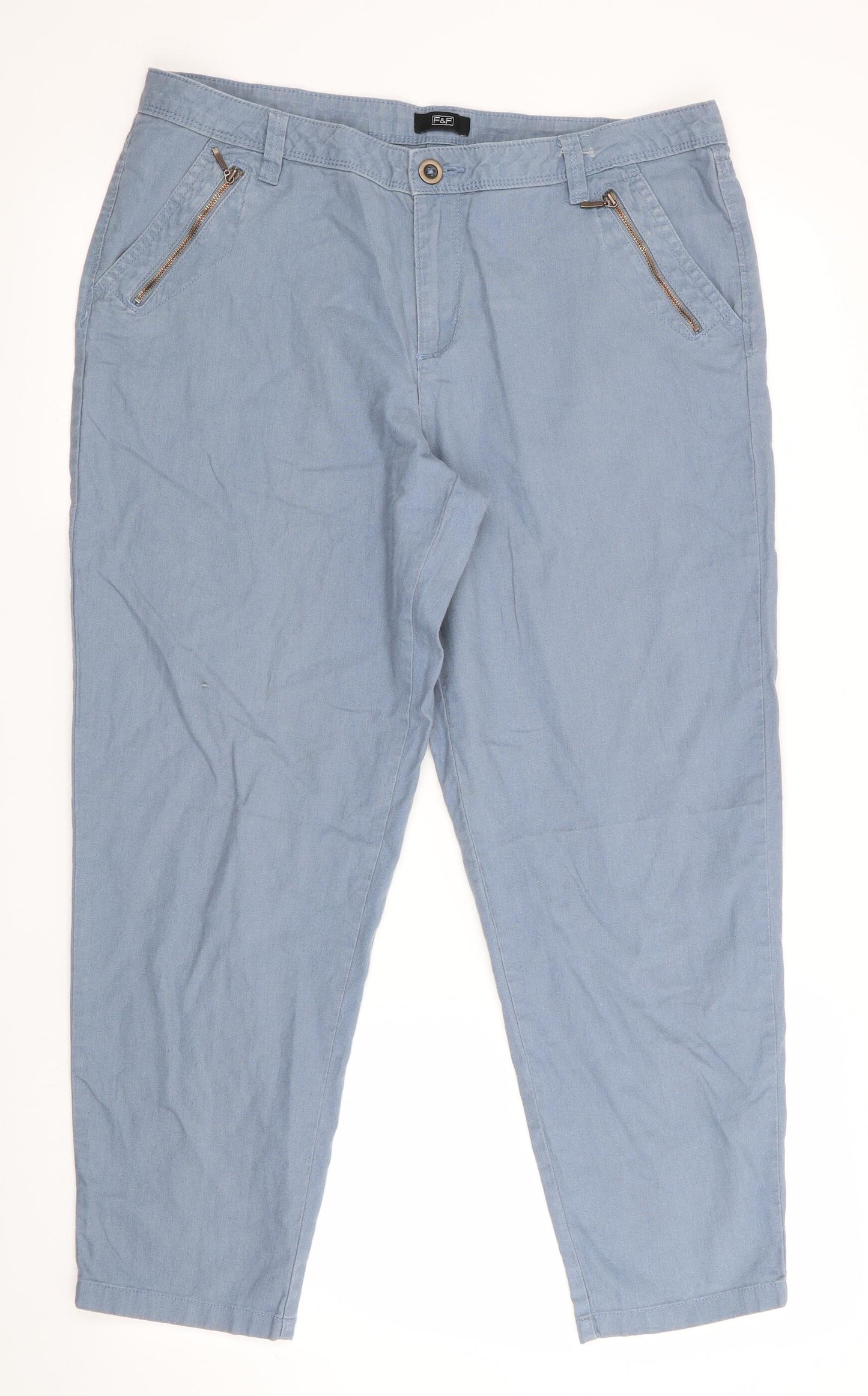 Florence and Fred Womens Blue   Cropped Trousers  L26 in