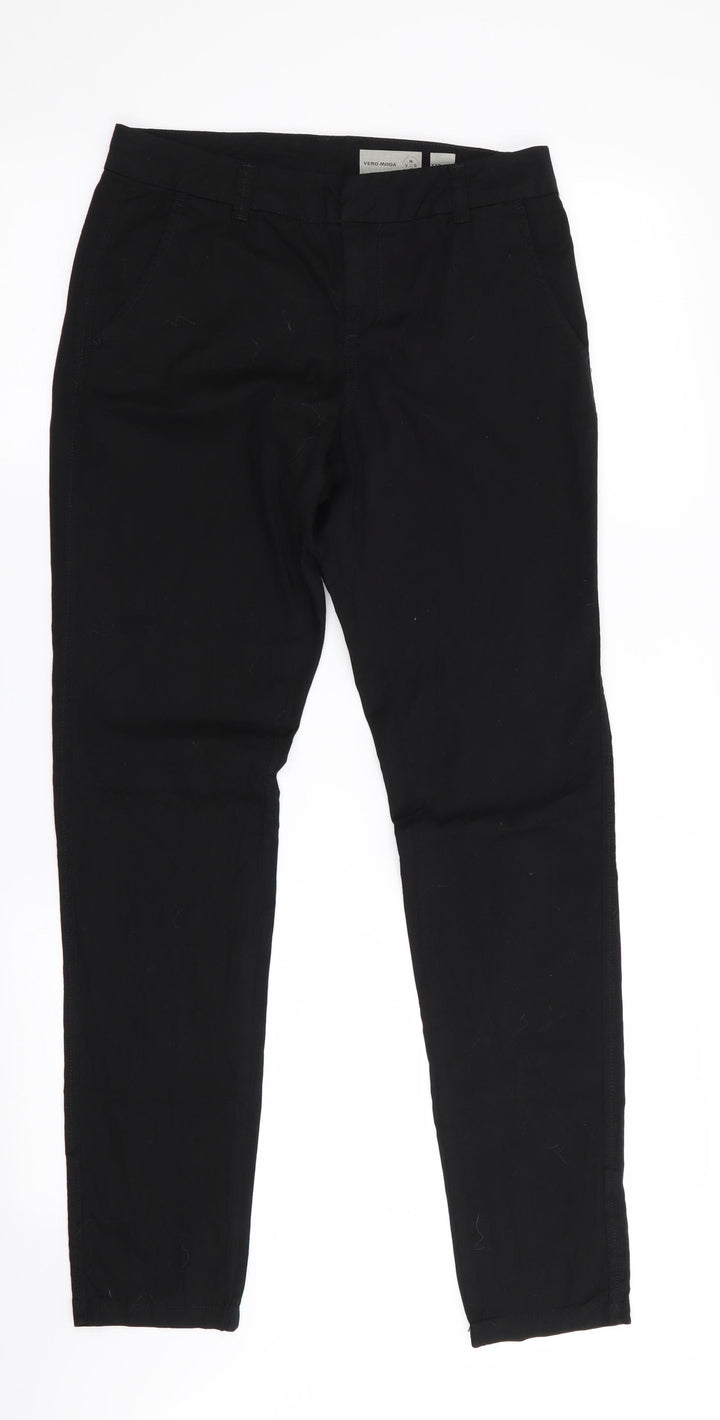 VERO MODA Womens Black Trousers Size 4 L30 in