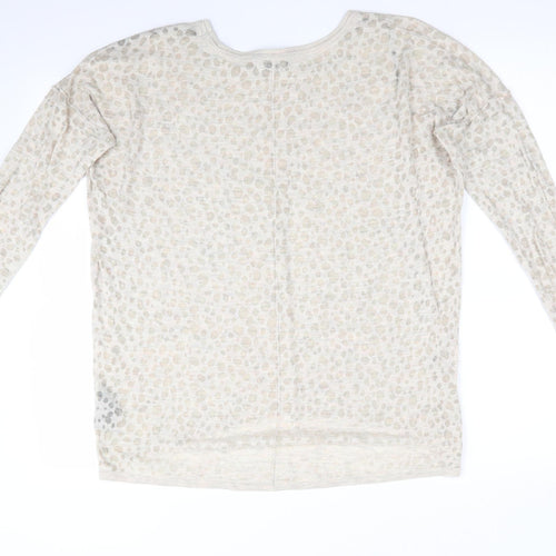 H&M Womens Beige Animal Print  Pullover Jumper Size 6