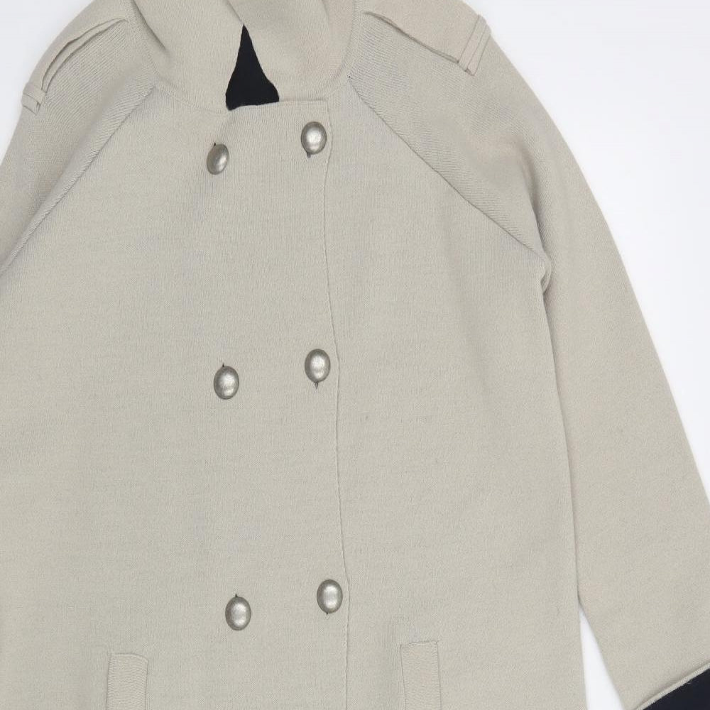 M&S Womens Beige   Overcoat Coatigan Size 10