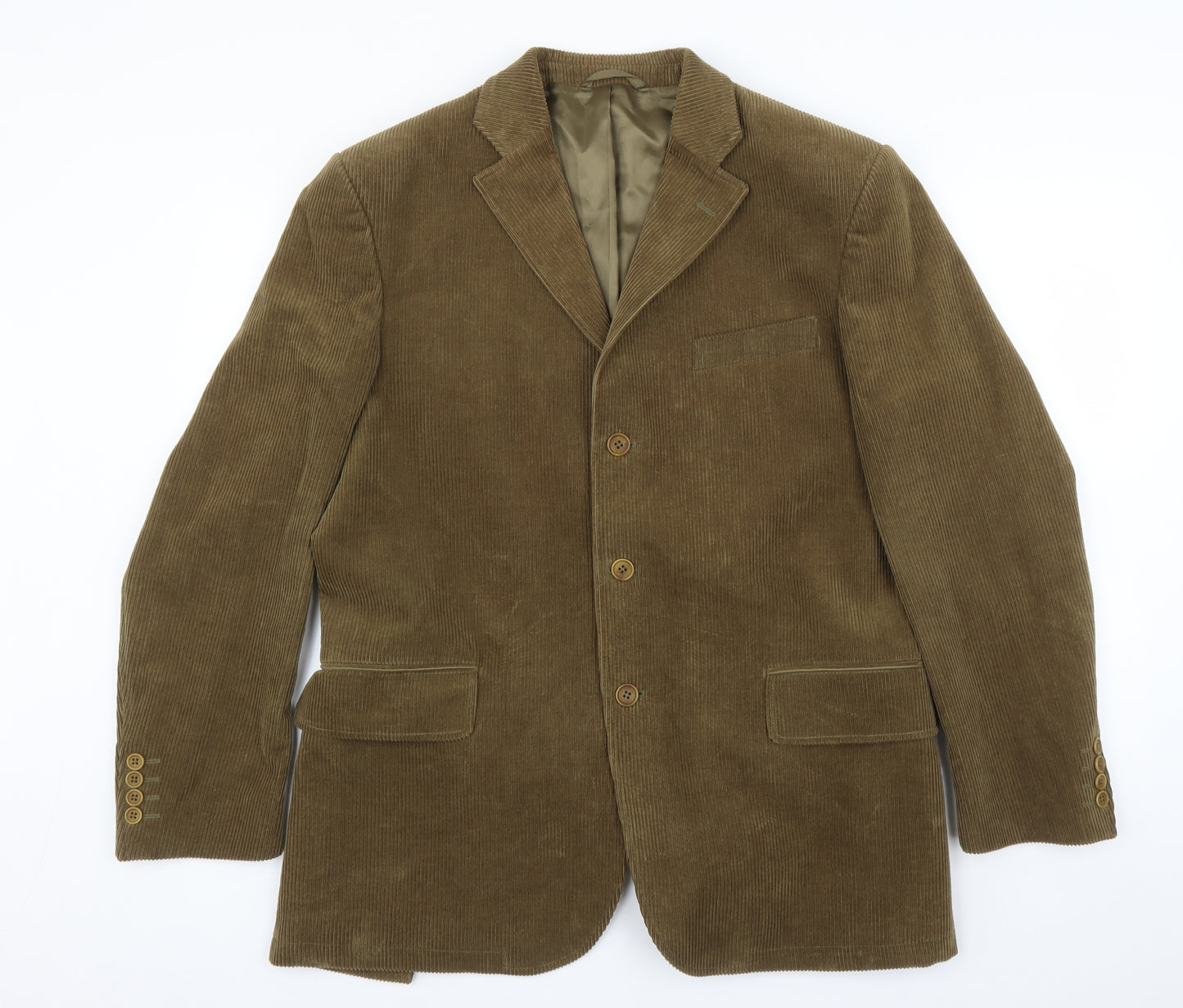 Faconable Mens Green  Corduroy Jacket Suit Jacket Size M