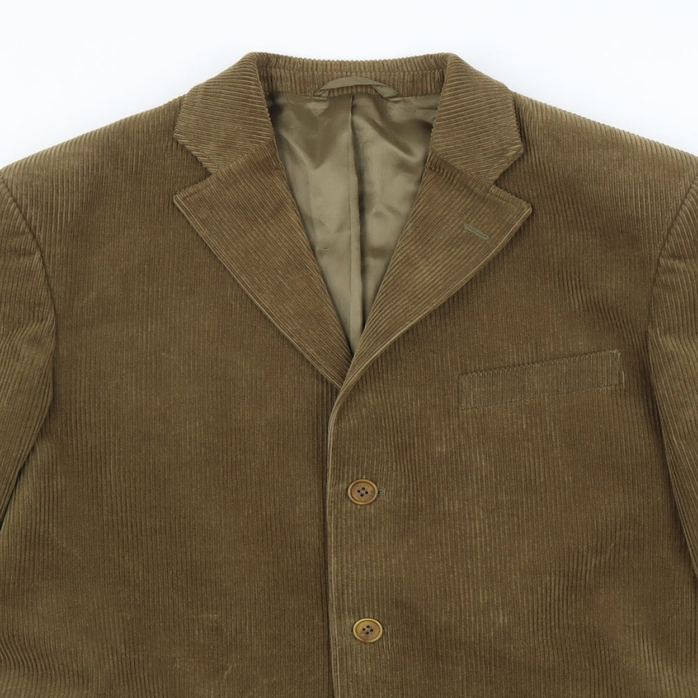 Faconable Mens Green  Corduroy Jacket Suit Jacket Size M