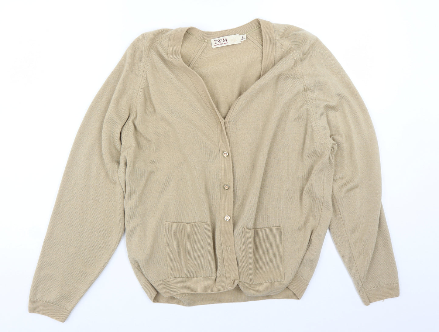 EWM Womens Beige   Cardigan Jumper Size L