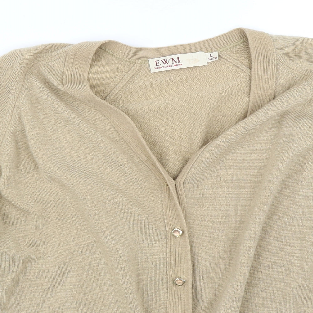 EWM Womens Beige   Cardigan Jumper Size L
