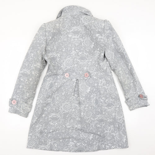 Per Una Womens Grey Paisley  Overcoat Coat Size 12