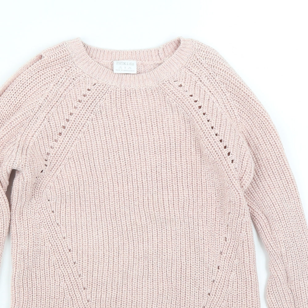 F&F Girls Pink   Pullover Jumper Size 7-8 Years