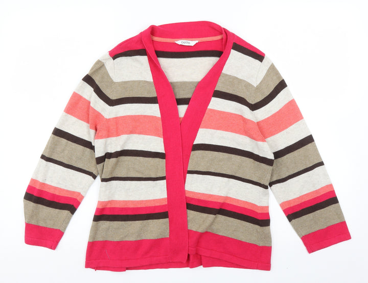 BHS Womens Multicoloured Striped Cardigan Jumper Size 16