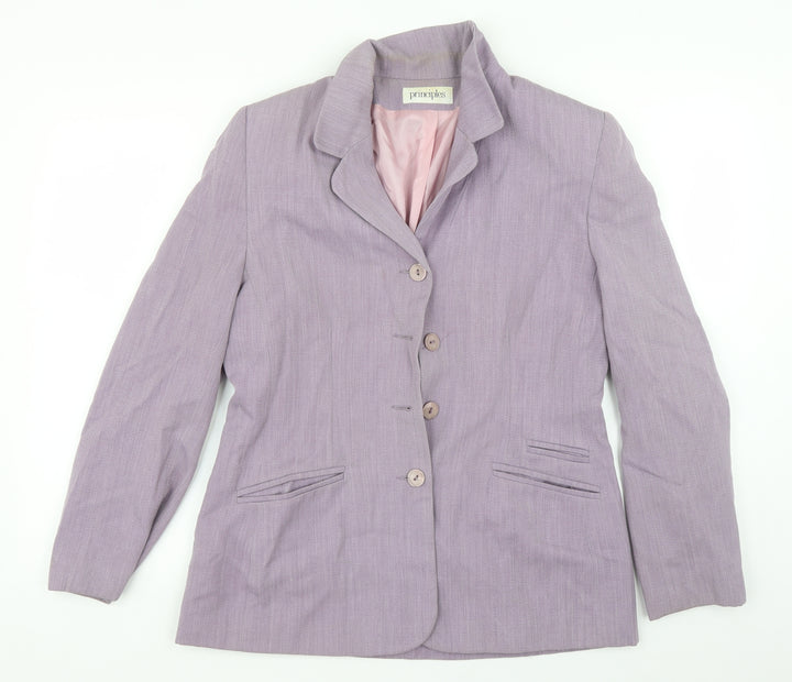 Principles Womens Purple Jacket Suit Jacket Size 14