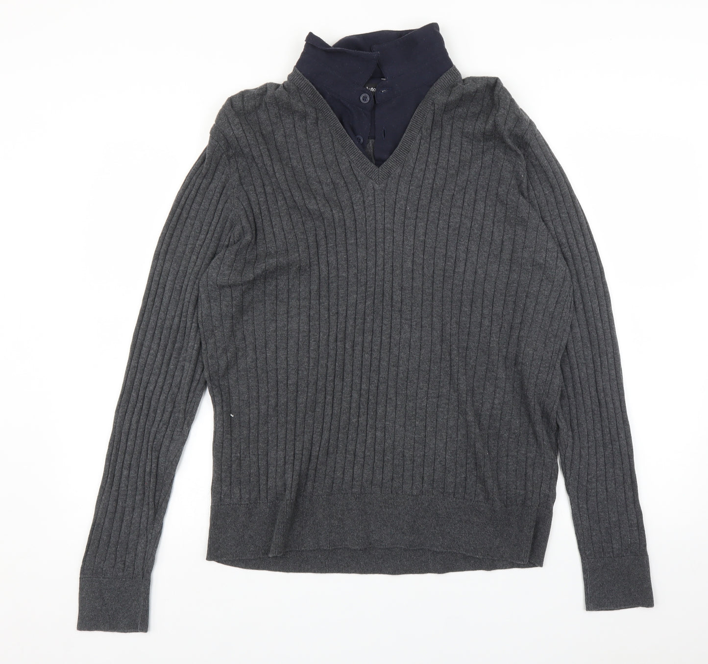 M&S Mens Grey   Pullover Jumper Size L