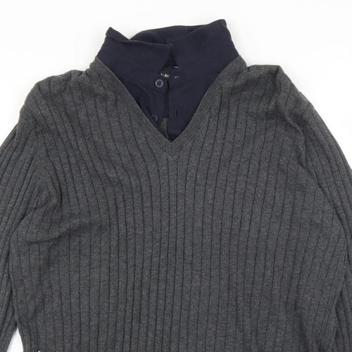 M&S Mens Grey   Pullover Jumper Size L