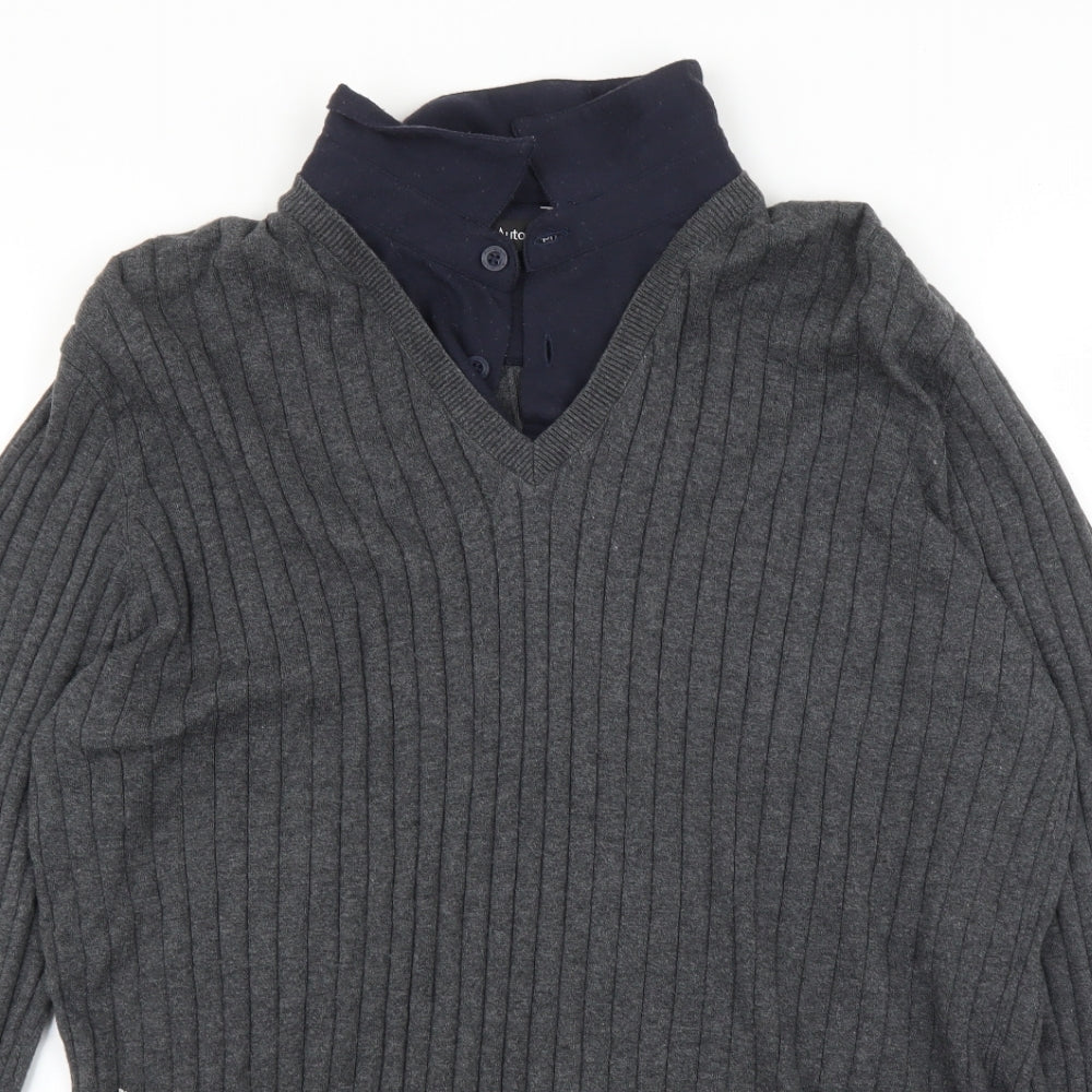 M&S Mens Grey   Pullover Jumper Size L