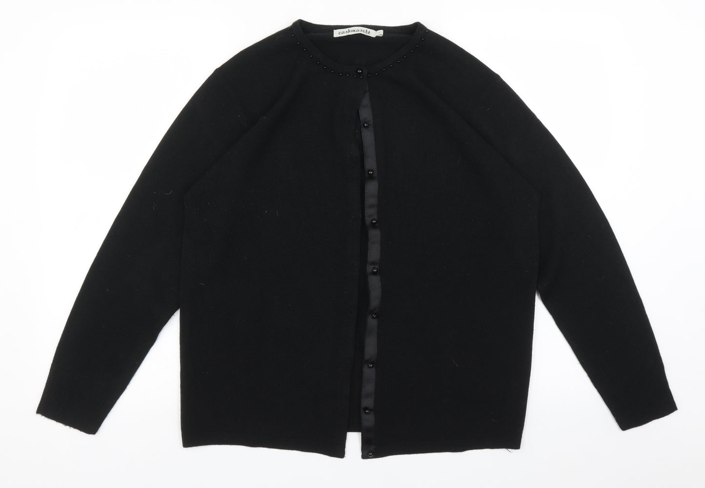 cashmasoft Womens Black   Cardigan Jumper Size L