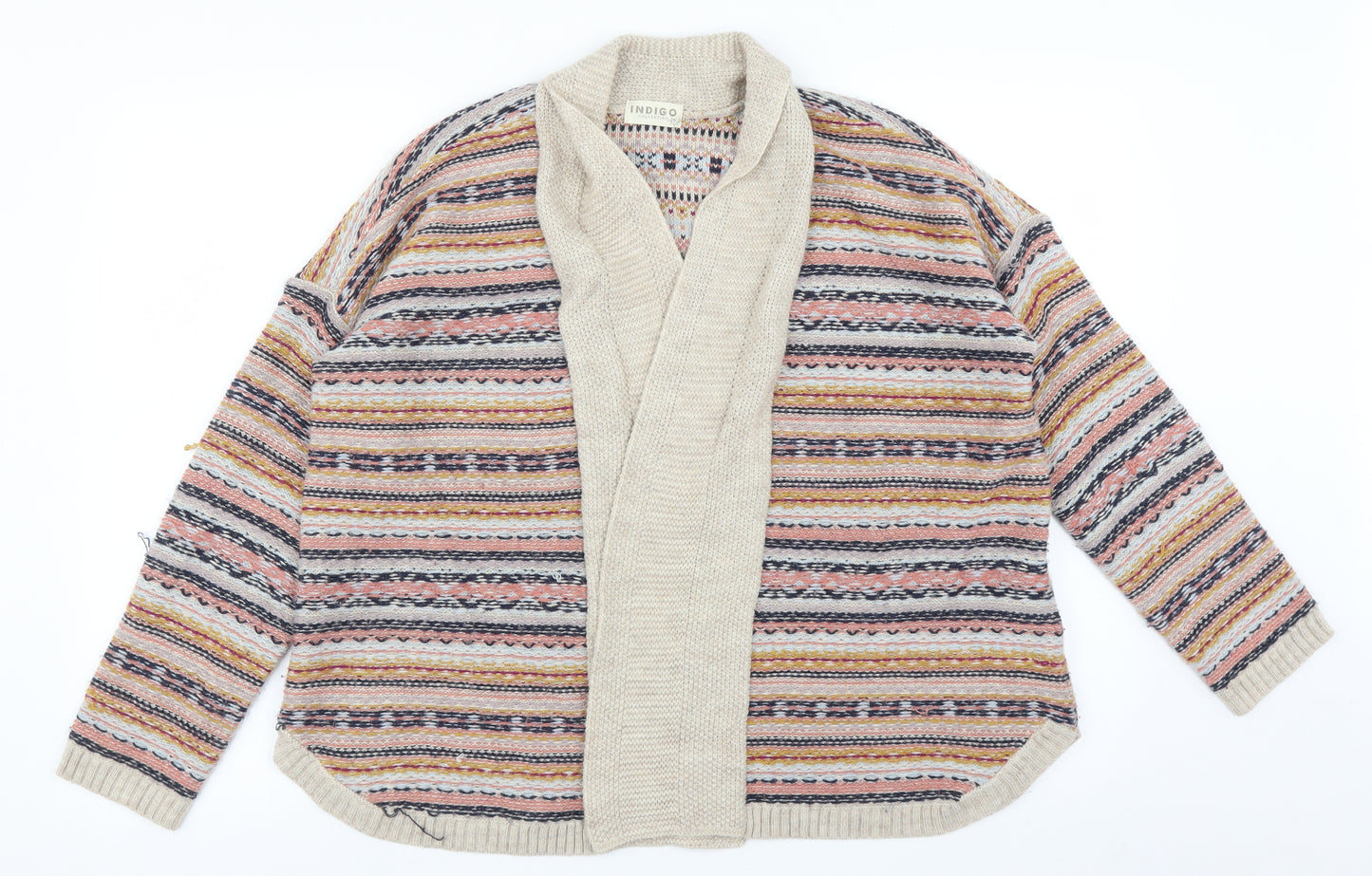 M&S Womens Multicoloured Striped  Cardigan Jumper Size 16