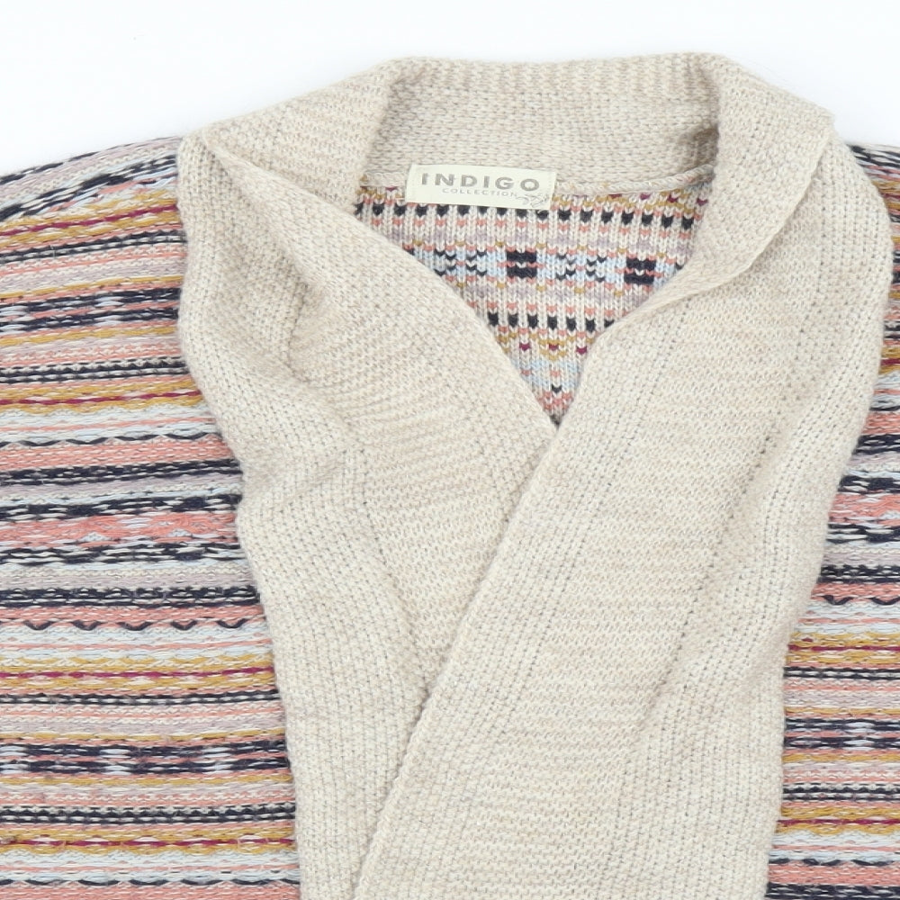 M&S Womens Multicoloured Striped  Cardigan Jumper Size 16