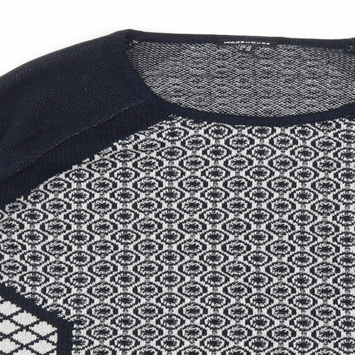 Warehouse Womens Multicoloured Argyle/Diamond  Pullover Jumper Size 12