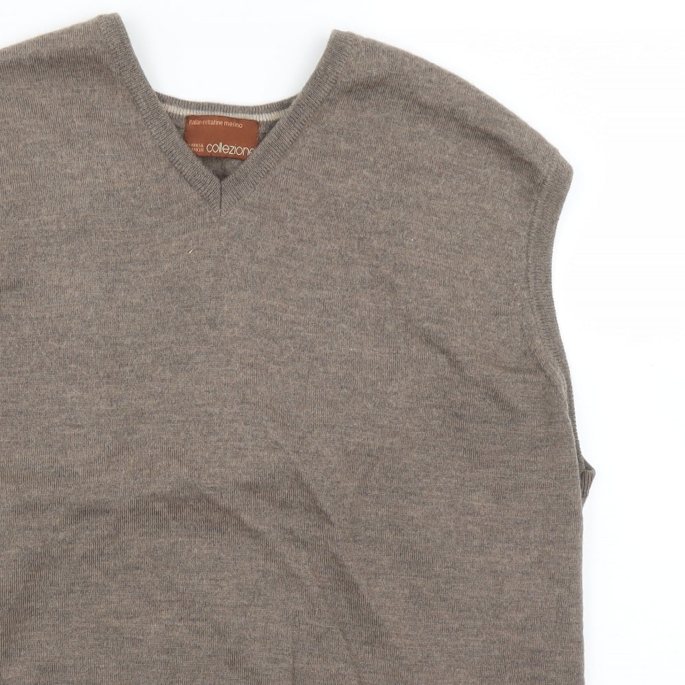 M&S Mens Brown   Vest Jumper Size XL