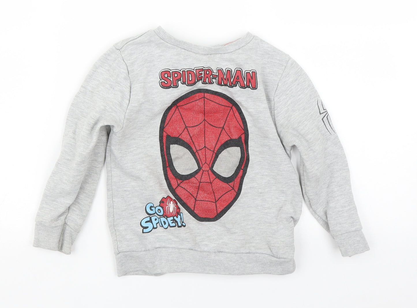 Primark Boys Grey   Pullover Sweatshirt Size 4-5 Years  - Spiderman