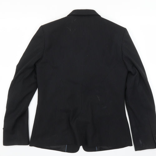 Preworn Womens Black Pinstripe  Jacket Sport Coat Size 6