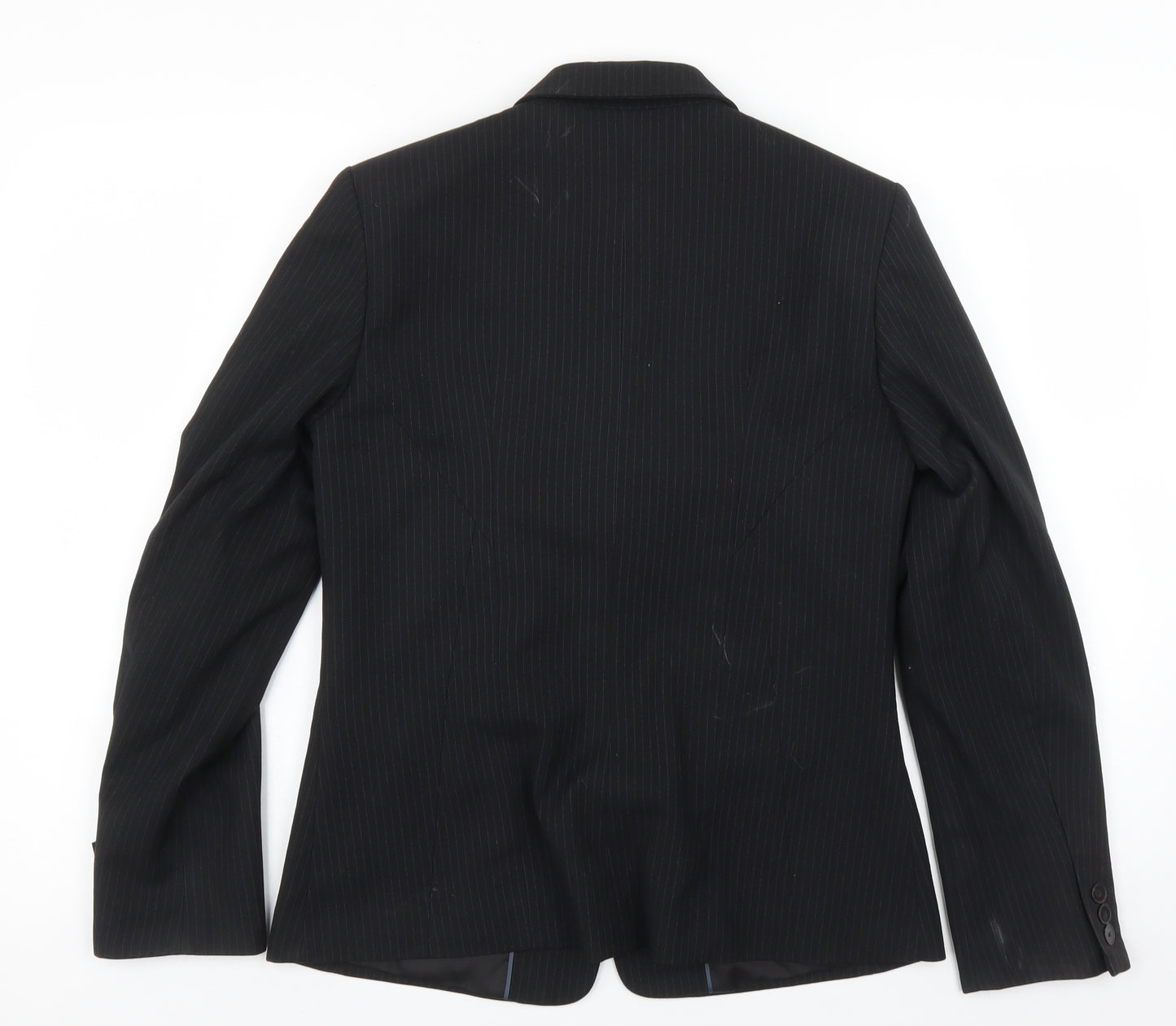 Preworn Womens Black Pinstripe  Jacket Sport Coat Size 6