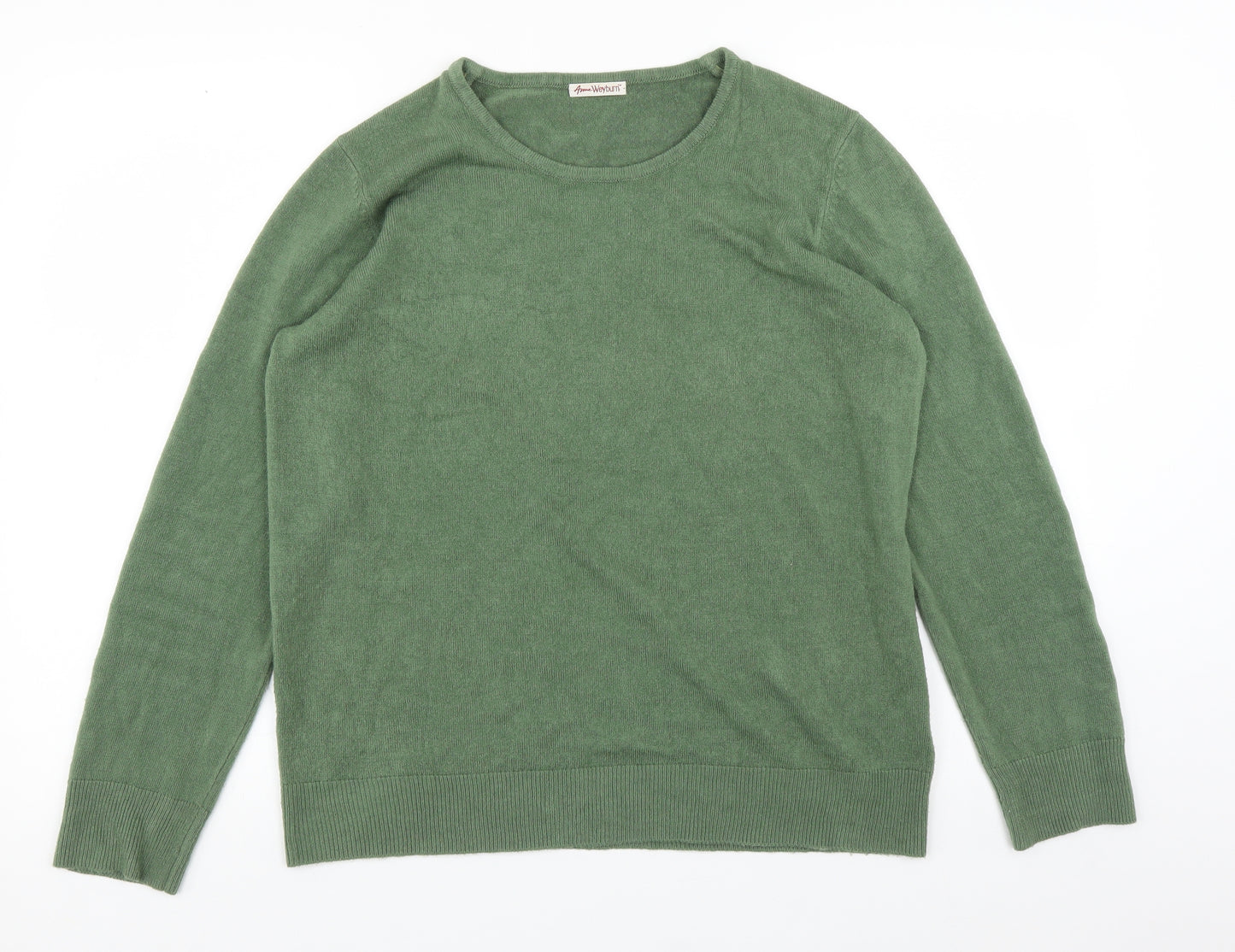 ANNE WEYBURN Womens Green   Pullover Jumper Size 18