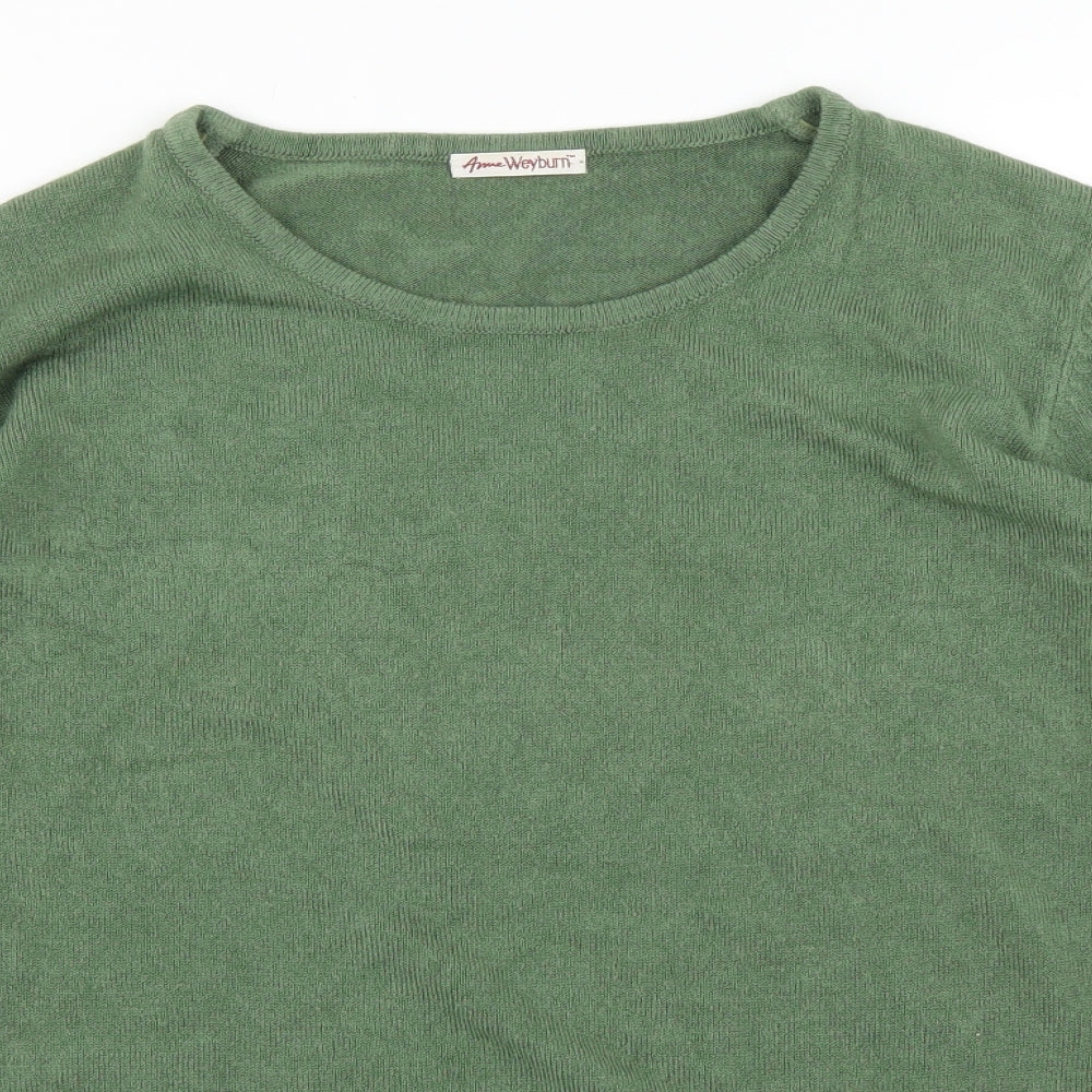 ANNE WEYBURN Womens Green   Pullover Jumper Size 18