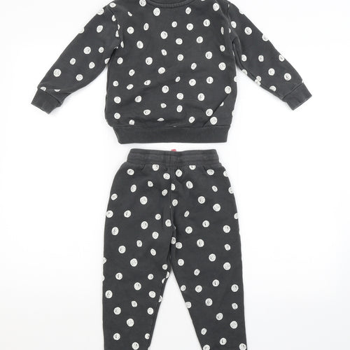 Nutmeg Girls Grey Spotted  Trousers Outfit/Set Size 2-3 Years  - HAPPY