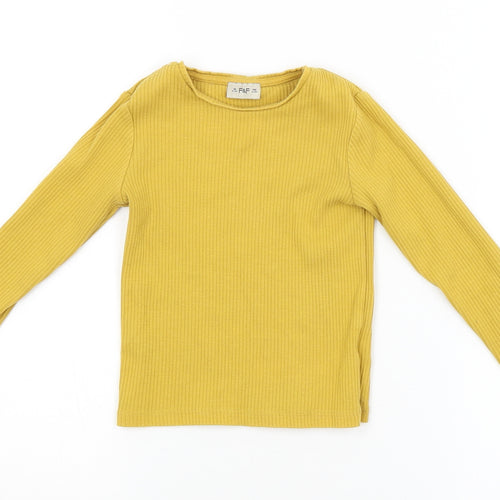 F&F Girls Yellow Striped  Pullover Jumper Size 2-3 Years