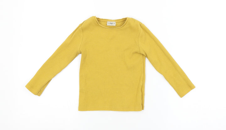 F&F Girls Yellow Striped  Pullover Jumper Size 2-3 Years