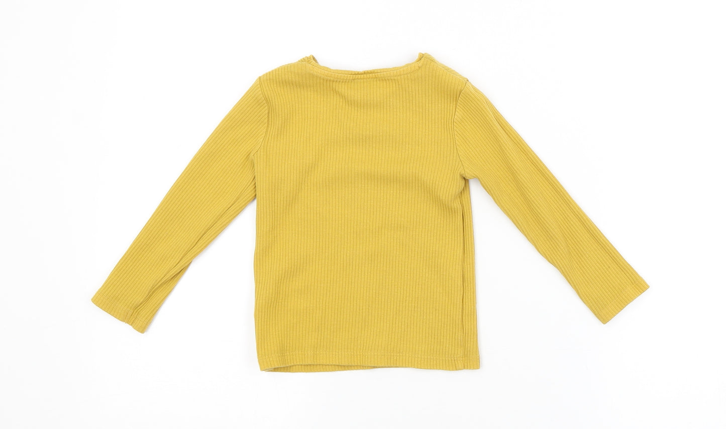 F&F Girls Yellow Striped  Pullover Jumper Size 2-3 Years