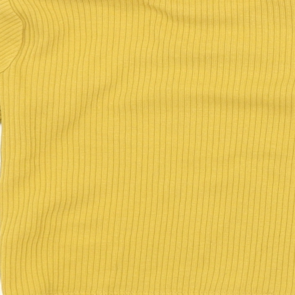 F&F Girls Yellow Striped  Pullover Jumper Size 2-3 Years