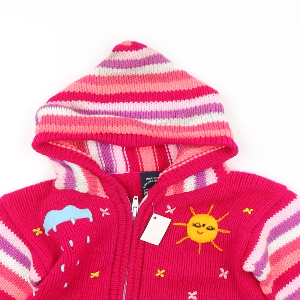 Preworn Girls Multicoloured Striped  Jacket  Size 3 Years