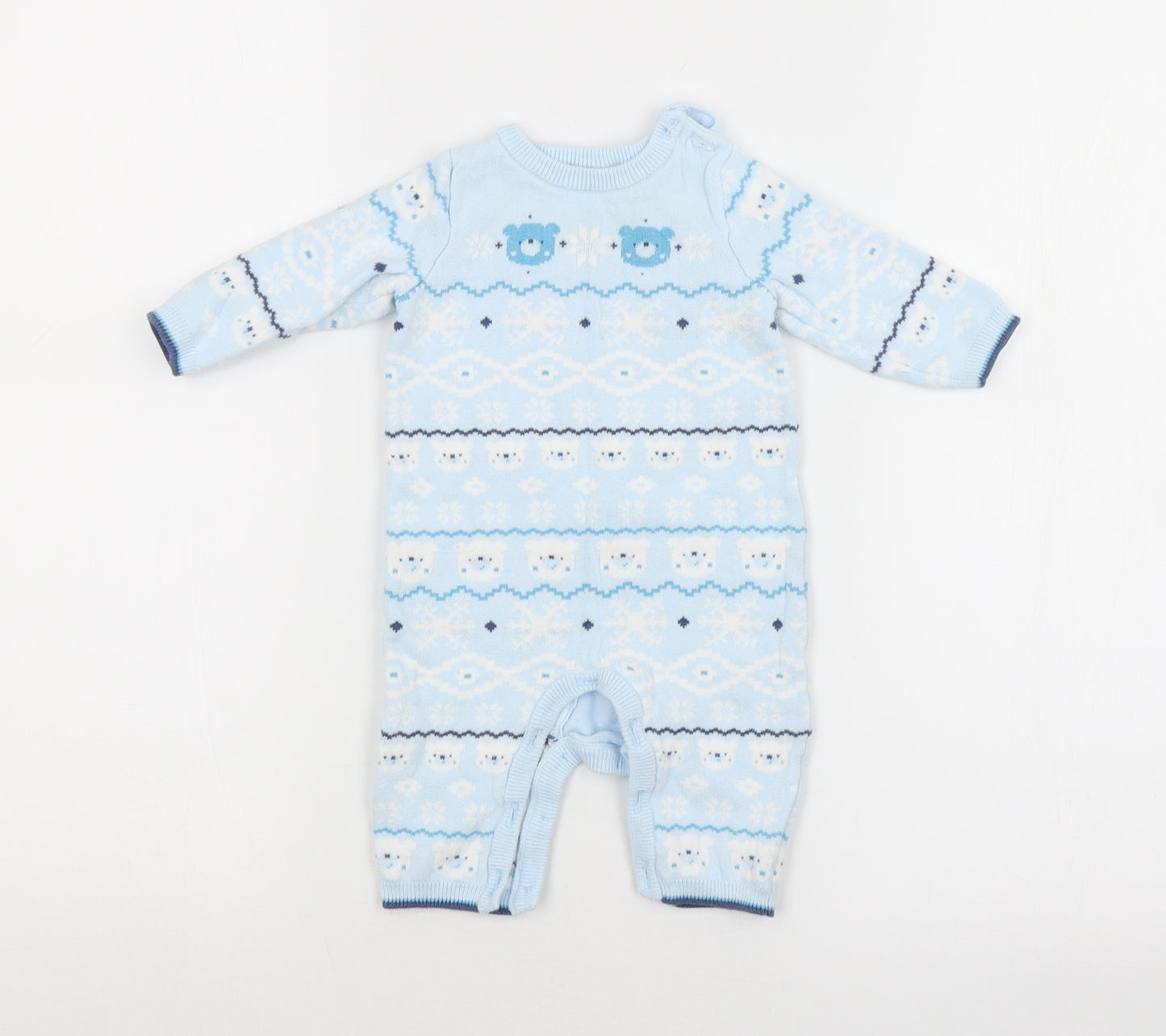 Mini Club Baby Blue Argyle/Diamond  Coverall One-Piece Size 0-3 Months