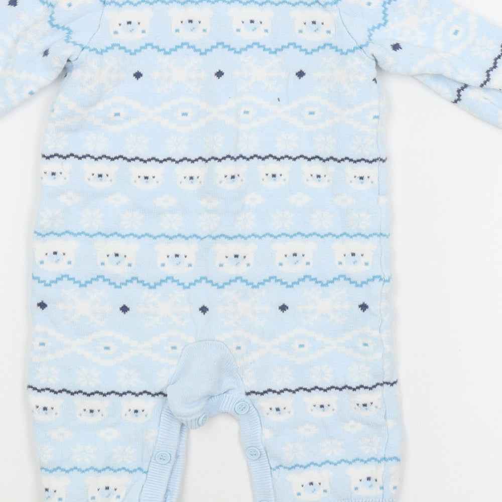 Mini Club Baby Blue Argyle/Diamond  Coverall One-Piece Size 0-3 Months