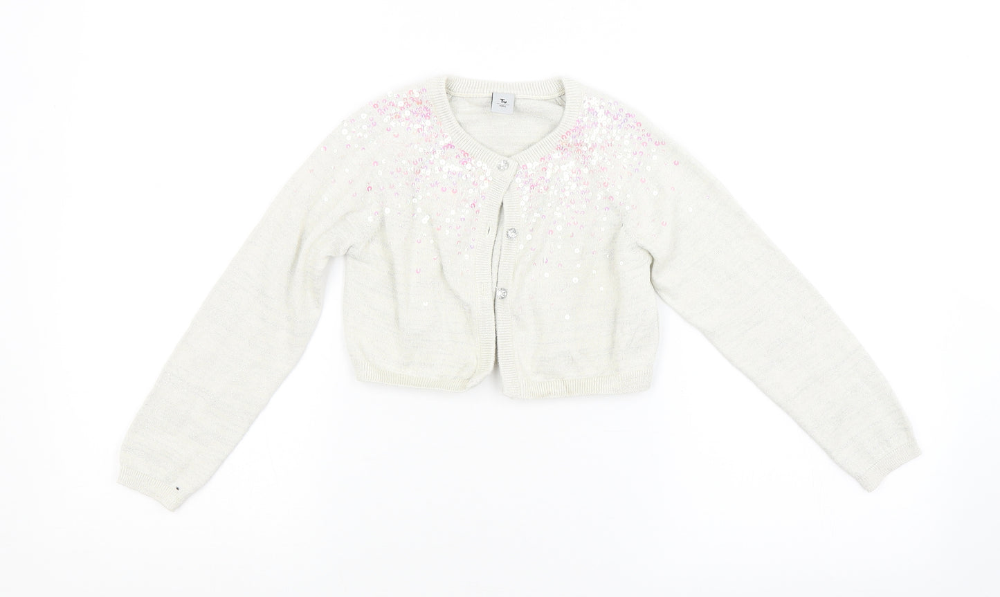 TU Girls White   Cardigan Jumper Size 6 Years