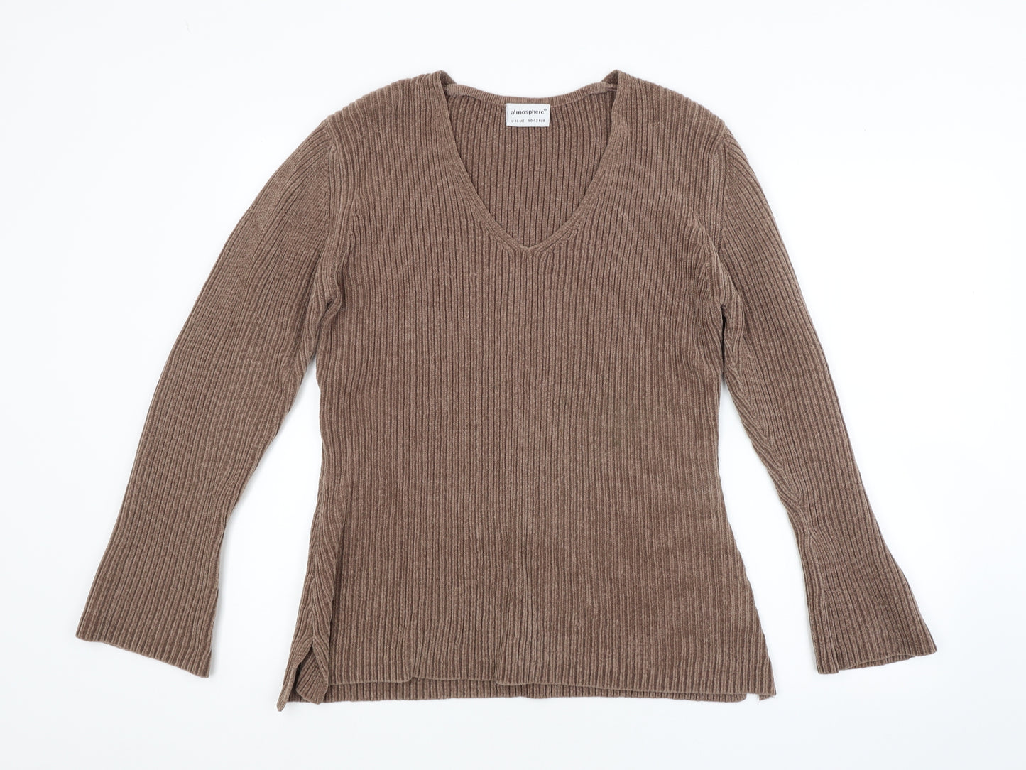 Atmosphere Womens Brown Striped  Pullover Jumper Size 12