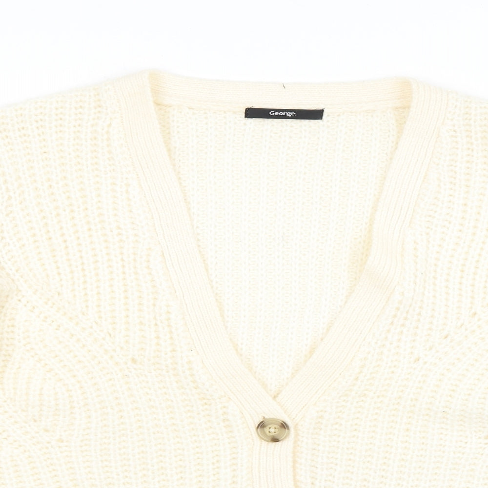 George Womens Beige Check  Cardigan Jumper Size 14