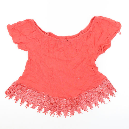 Select Womens Red   Cropped Blouse Size 8