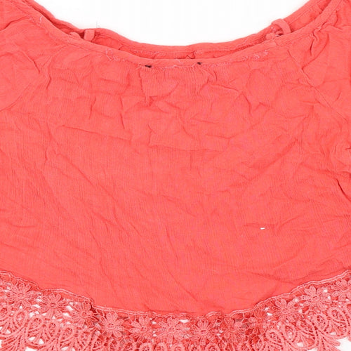 Select Womens Red   Cropped Blouse Size 8