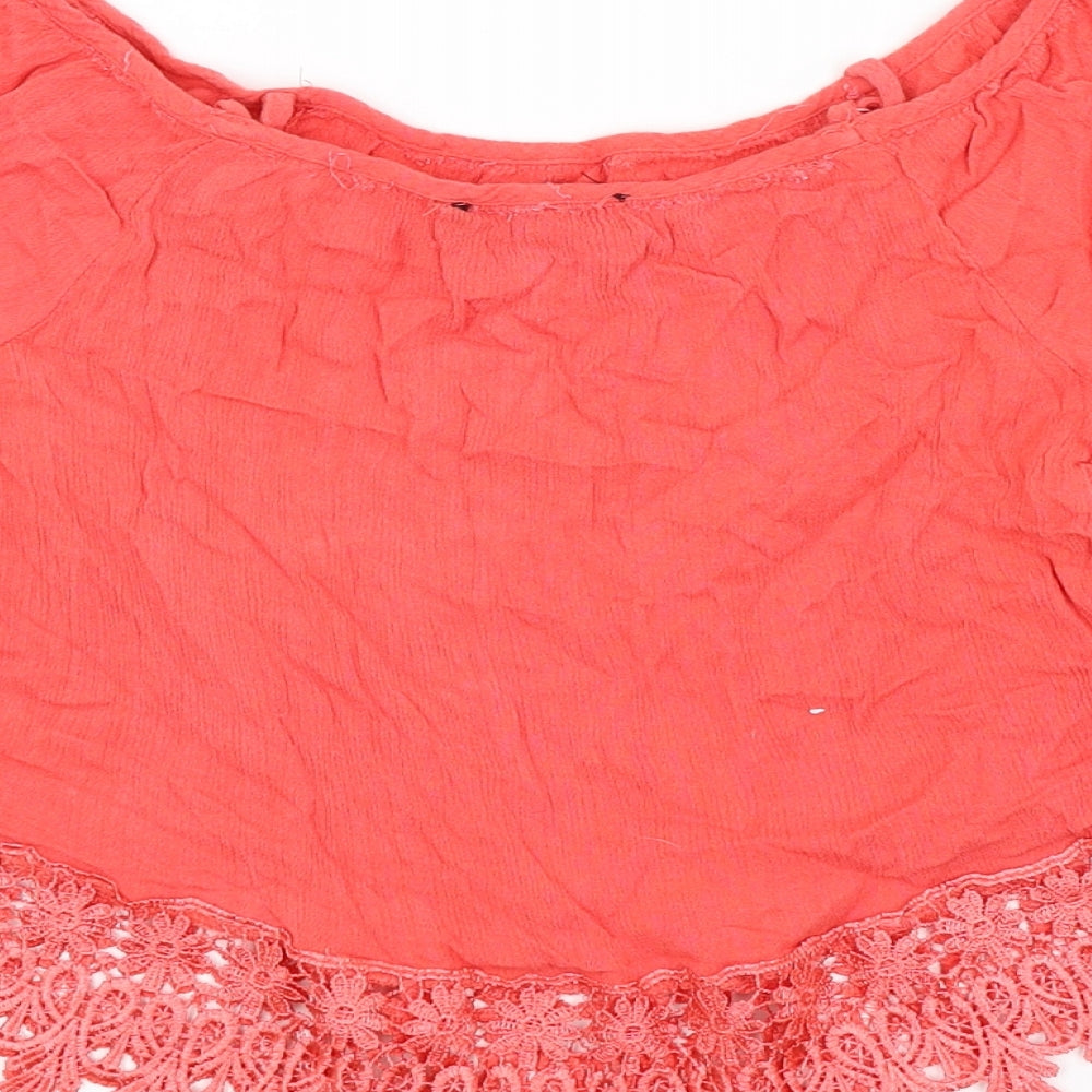 Select Womens Red   Cropped Blouse Size 8