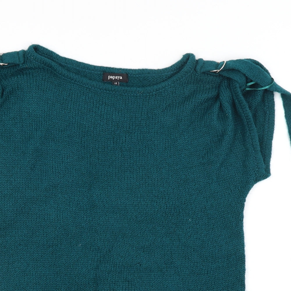 Papaya Womens Green   Vest Jumper Size 12