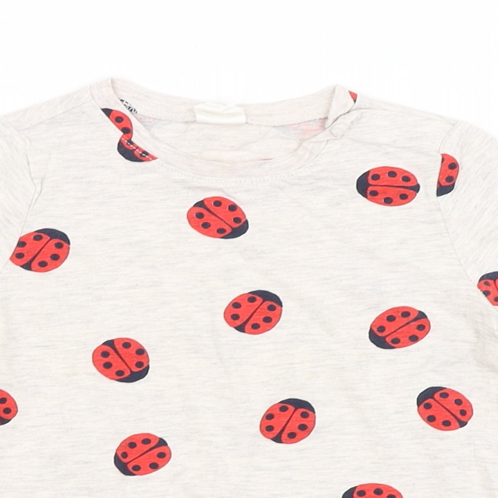 H&M Baby Beige Spotted  Basic T-Shirt Size 12-18 Months  - LADYBUG