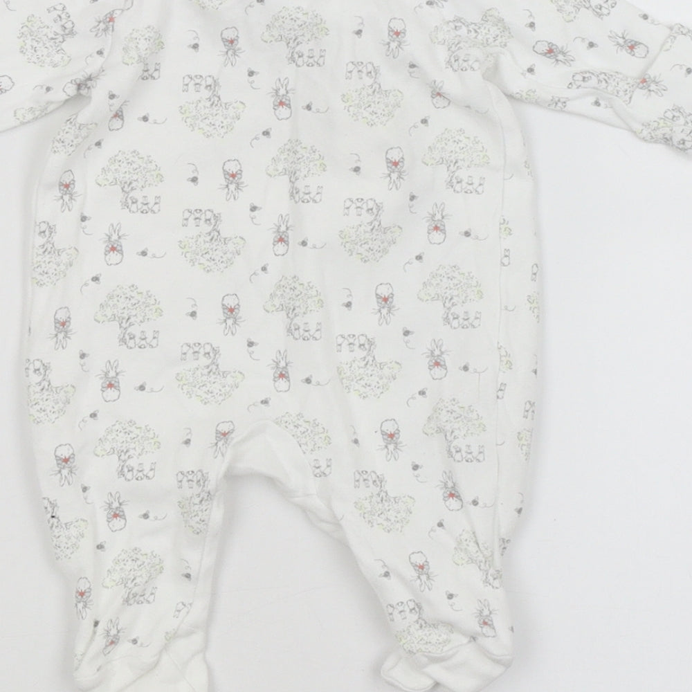 Mini Club Baby White Animal Print  Babygrow One-Piece Size 0-3 Months  - PETER RABBIT