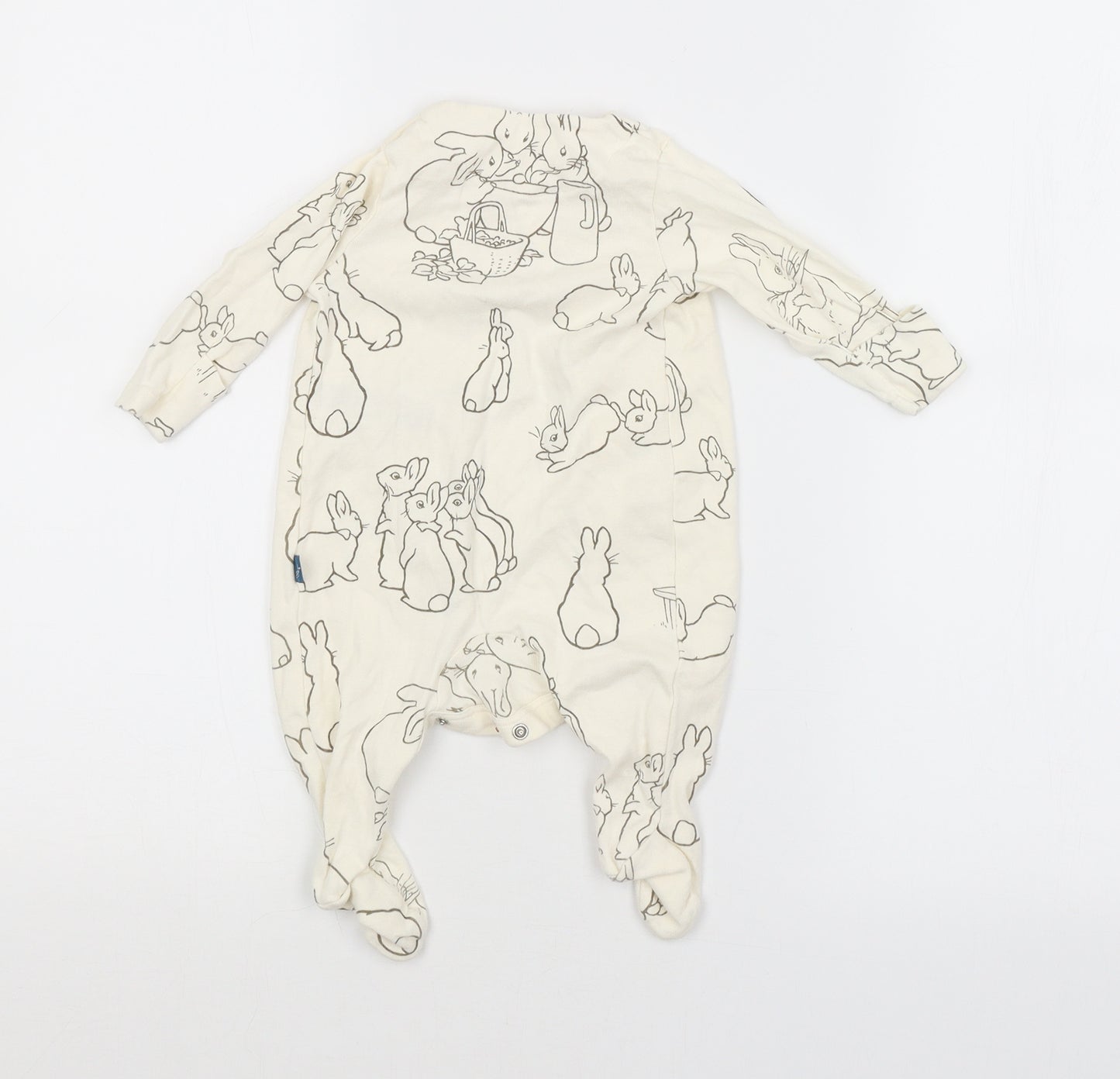 M&S Baby Black Animal Print  Babygrow One-Piece Size 0-3 Months  - RABBITS