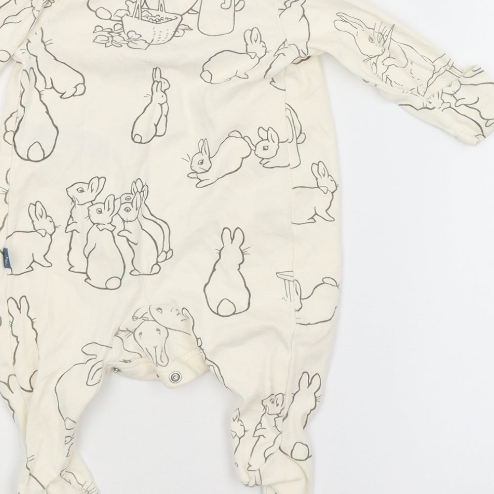 M&S Baby Black Animal Print  Babygrow One-Piece Size 0-3 Months  - RABBITS