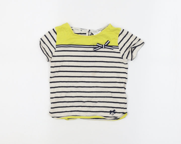 JUNIOR J Girls Multicoloured Striped  Basic T-Shirt Size 2-3 Years