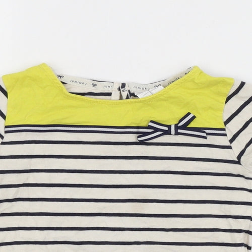 JUNIOR J Girls Multicoloured Striped  Basic T-Shirt Size 2-3 Years