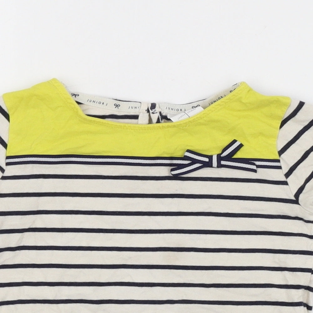JUNIOR J Girls Multicoloured Striped  Basic T-Shirt Size 2-3 Years